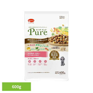 ドッグフード コンボ ピュア ドッグ 鶏肉 野菜入り ドライフード 成犬用 シニア 対応 総合栄養食 600g (300g×2袋) 小分け ペット栄養管理士監修 着色料 香料 保存料 無添加 ペットフード 犬 ご飯