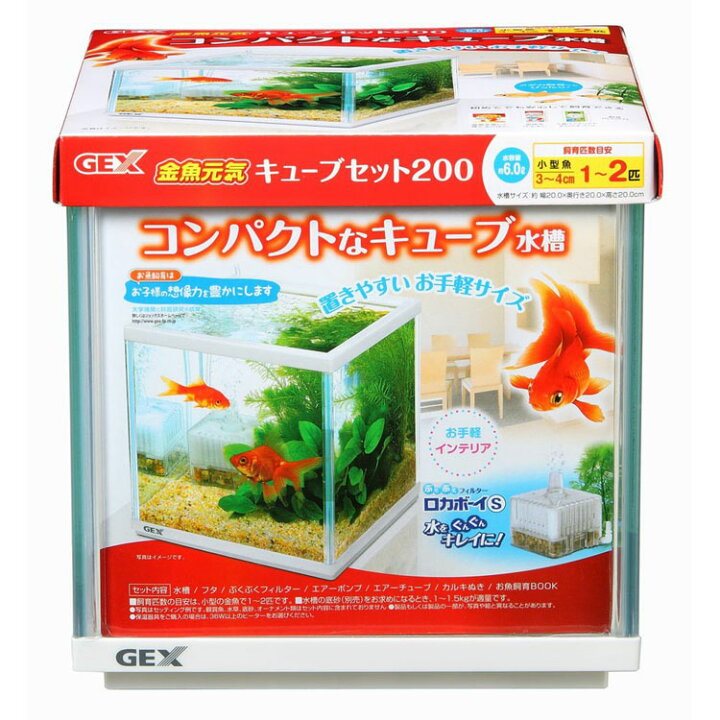 楽天市場 Gex 金魚元気キューブセット0 水槽セット 飼育セット 水槽 金魚 セット ガラス 飼育 ペット ジェックス Td 代引不可 キャットランド