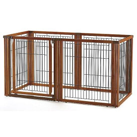 《最大400円OFFクーポン！くらしにプラス》ペットサークル 大型犬 木製 リッチェル犬 ケージ サークル 3WAYサークル 6面90H ドッグサークル ハウス サークル ゲート 仕切り ゲージ 【D】