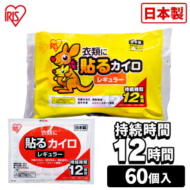 カイロ 貼る 60枚入り 貼るカイロ レギュラー 60枚（10枚×6袋） タイプ レギュラーサイズ 普通 使い捨て 備蓄 防寒 寒さ対策 まとめ買い アイリスプラザ 【D】