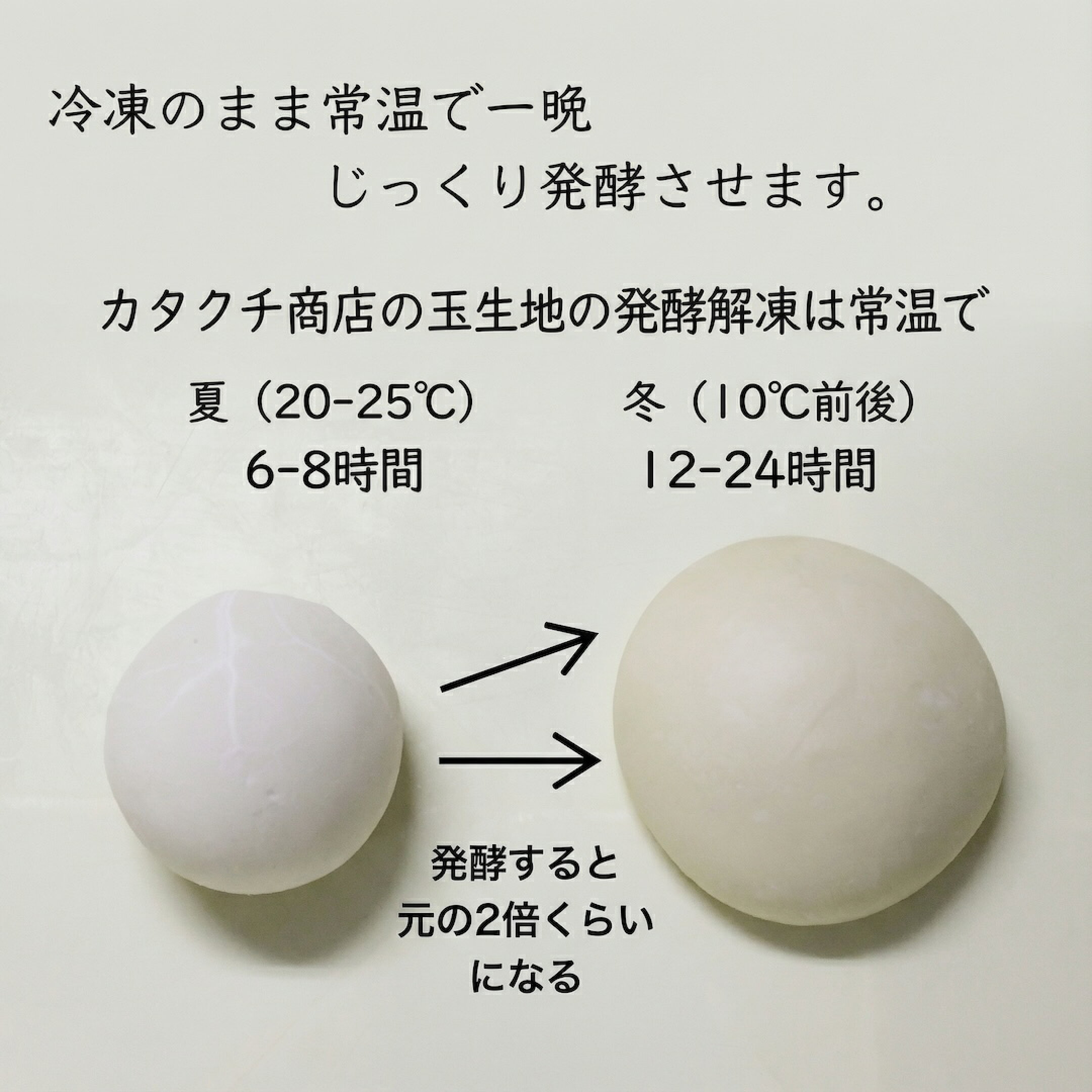 冷凍のまま常温で一晚じっくり発酵