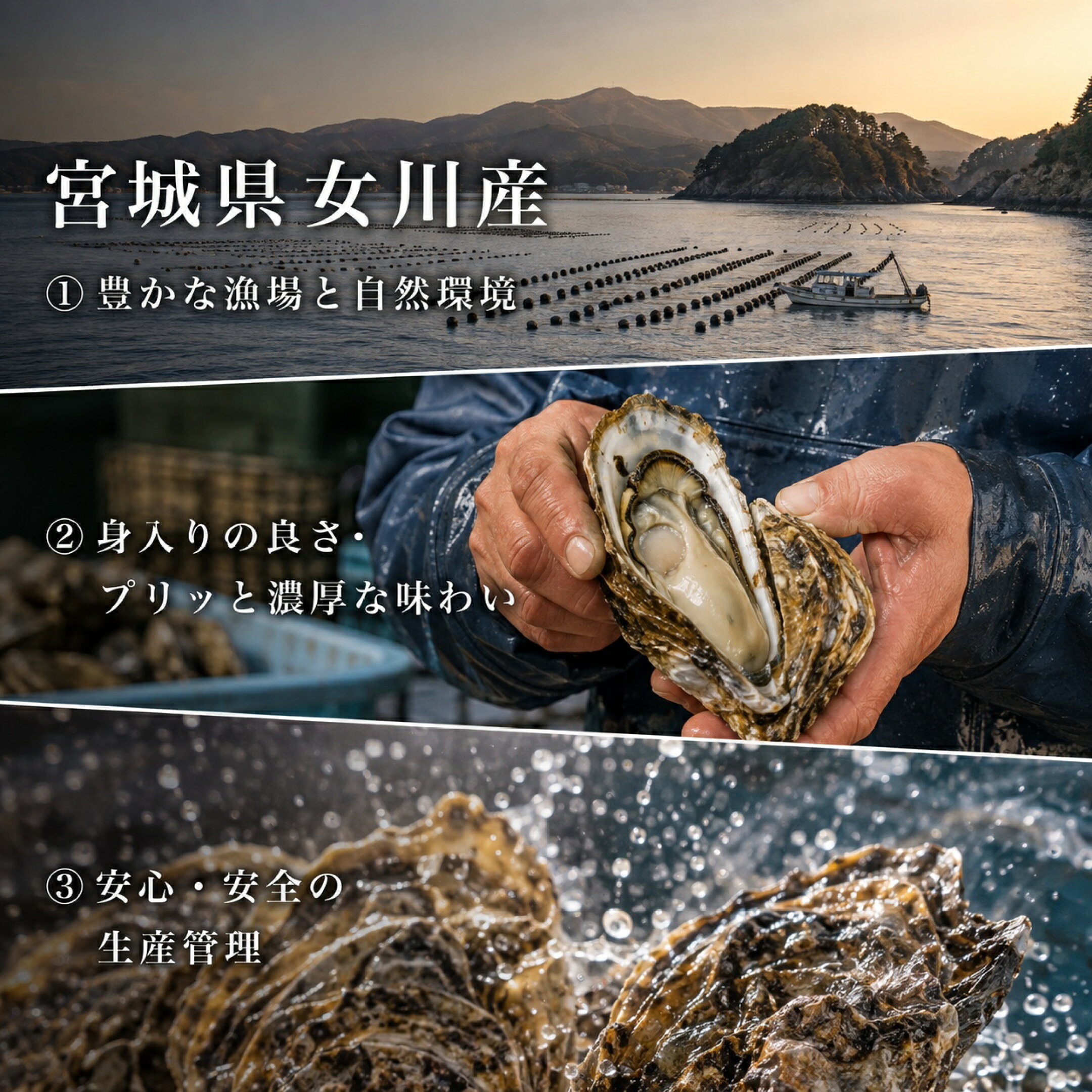 豊かな漁場と安心安全の生産管理