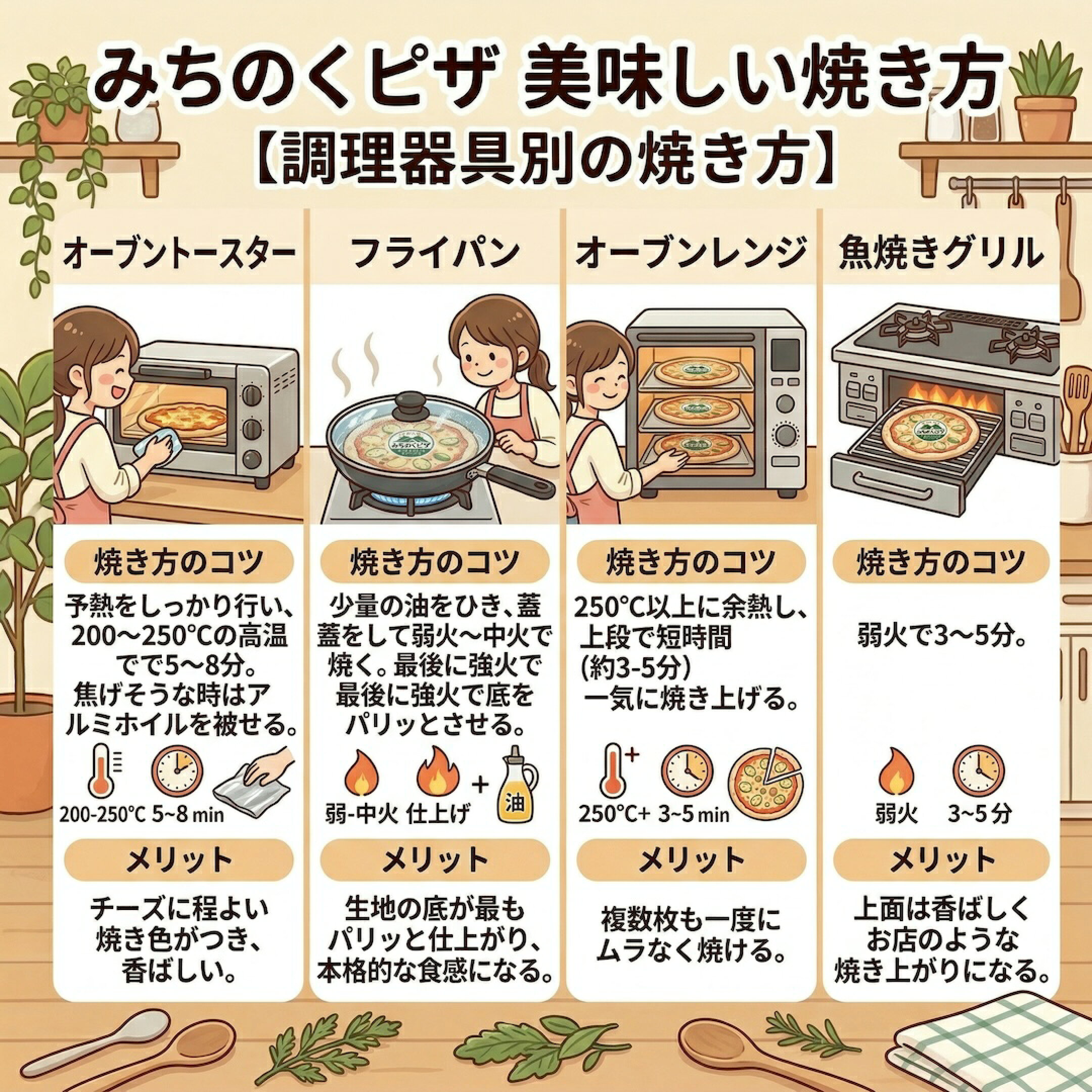 調理器具別の焼き方 トースター・フライパン・オーブン・魚焼きグリル