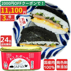 【10日限定 最大12％off ラストクーポン配布中＆3倍 ポイント マラソン限定 】24缶 わしたポーク JAPAN 備蓄 非常食 食料 食料品 缶詰 備蓄用 缶詰め 詰め合わせ 楽天1位 国産 無添加 無塩せき 送料無料 防災 長期保存 発色剤 不使用
