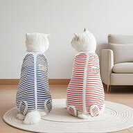 【5日P5倍】【新品入荷】 猫 術後服 傷口保護ウェア ペット介護服 エリザベスカラー代用 通気性快適 柔ら…
