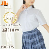 【楽天1位/14時迄発送】綿100% 女子 スクールシャツ 半袖 形態安定 150〜175cm 肌に優しい レディース ワ…