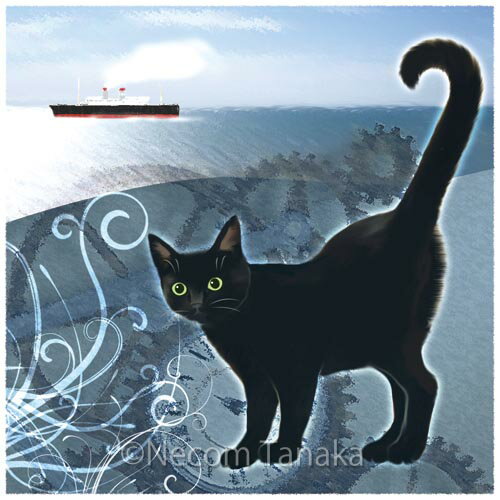 楽天市場 猫夢アート版画 黒猫 猫アート 額 版画 送料無料 Catelier キャットリエ