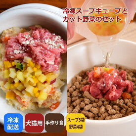 スープと野菜のセット 【冷凍配送】　犬猫用 まぜるだけ手作り食シリーズ　毎日スープ　毎日野菜　無添加　安心　トッピング　水分補給 帝塚山ハウンドカム