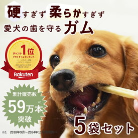 小型犬 中型犬 ガム 5袋セット なた豆ライスガムソフト【15本×5袋 計75本入り】犬用おやつ 国産 低脂肪 無添加 やわらかめのガム 犬 犬用　牛皮ガム おやつ 犬のガム デンタルケア シニア 高齢犬 帝塚山ハウンドカム