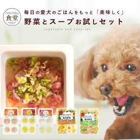 スープと野菜のお試しセット（各1袋）犬猫用 【冷凍配送】　まぜるだけ手作り食シリーズ　毎日スープ　毎日野菜　無添加　安心　トッピング　水分補給 帝塚山ハウンドカム