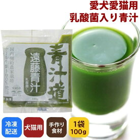 【割引クーポン配布中】【初回お試し1パック】濃縮された栄養の宝庫！非加熱！発酵生青汁 犬 手作り食　食物繊維　乳酸菌　猫　老猫　シニア　トッピング　【冷凍便】【a0039】 帝塚山ハウンドカム