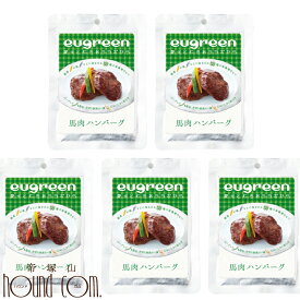 【割引クーポン配布中】犬 馬肉ハンバーグ　5袋セット　阪急ハロードッグ　わんちゃんのヘルシーお惣菜　低脂肪　レトルト食品　犬用　ごはん　無添加　国産　ハロードック　ユーグリーン eugreen 帝塚山ハウンドカム ウェットフード パウチ ドッグフード 一般食
