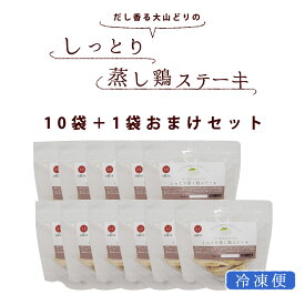 犬用猫用おやつ しっとり蒸し鶏ステーキ 10袋＋1袋おまけ付き 【ハウンドカム食堂】 【冷凍便】 おやつ シニア パピー 手作り ごはん まとめ買い お惣菜 老猫 ウェットフード 猫のおやつ 帝塚山ハウンドカム