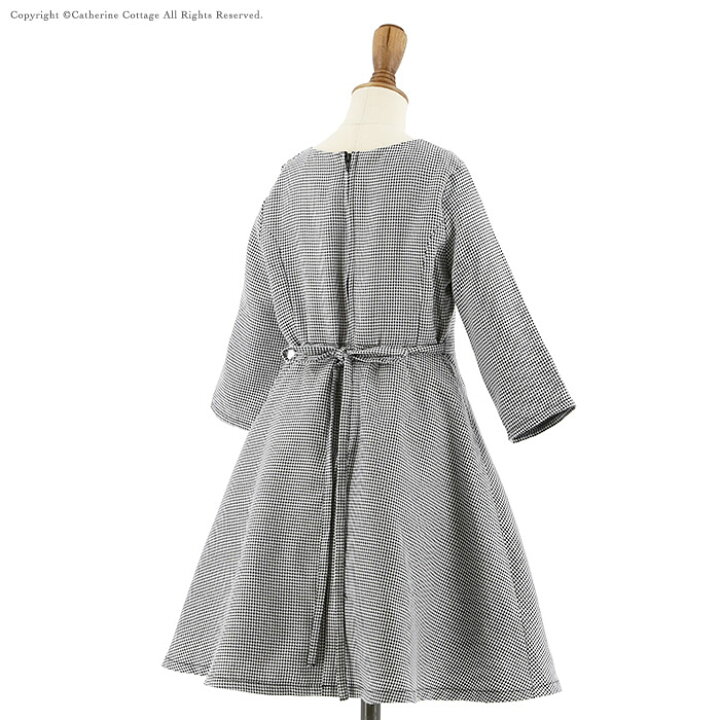 楽天市場 花コサージュ付き フォーマル千鳥格子七分袖ワンピースtak キャサリンコテージ