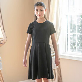 【卒服セール】黒 濃紺ワンピース 女の子 着心地ゆったりのベーシックな半袖長袖フレアワンピース フォーマル 女の子 お葬式 子供服 伸縮性あり 入園式 入学式 卒業式 TAK キッズ キャサリンコテージ最強超目玉 fuku