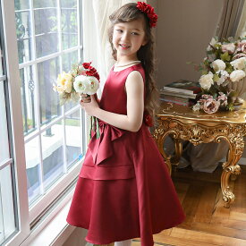 【雛祭りセール目玉】 上品ふんわりマットサテンドレス 発表会キッズドレス ビッグリボン 子供ドレス 女の子 結婚式 七五三 コンクール衣装 ピアノ発表会 レンタルより安い TAK フォーマル ドレス キッズ キャサリンコテージ最強超目玉 fuku