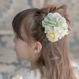超目玉セール ナチュラルフラワーヘアクリップ コサージュ 髪飾り ヘッドドレス白 紫 ミント グレー 和装 女の子 卒業式 入学式 くすみカラーダリア ヘアアクセサリー 七五三 浴衣 着物 袴 TAK ac