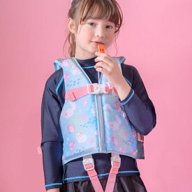 【送料無料!出血処分SALE】90-100cm ゆめかわ猫柄 フローティングベスト ベビー・キッズ 水着 ライフジャケット ライフベスト 子供用 女の子 かわいい 笛付き S M L 90 100 110 120 130 キャサリンコテージ TAK