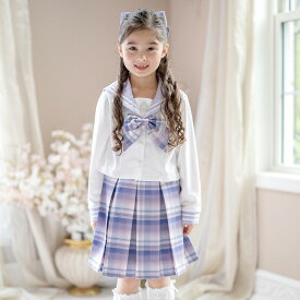 【入学準備セール】セーラージャケット+チェックスカート3点セット 卒園式 入学式 セーラー襟 長袖 制服 キッズ フォーマル キャサリンコテージ TAK　目玉