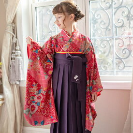 【卒服セール目玉】簡単着付け袴セット 刺繍入り 京都絵師描き下ろし柄 女の子 卒業式 卒園式 七五三 保育園 TAK キャサリンコテージ 和装 着物 伝統柄 HAKAST18 送料無料