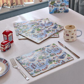 キャス キッドソン 公式 コルクバック プレースマット London Town Blue / ランチョンマット マット 4枚セット キャスキッドソン Cath Kidston n260619