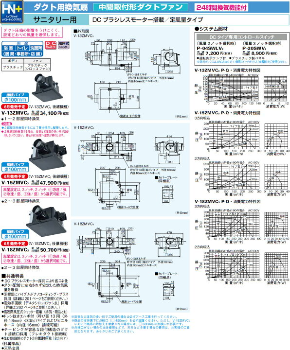 楽天市場】三菱 換気扇 【V-18ZMVC3】 換気扇 24時間換気機能付換気扇 