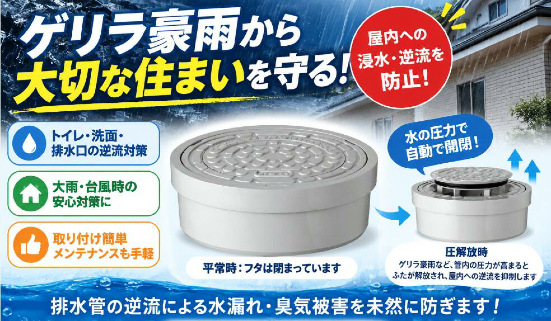 圧力解放蓋
