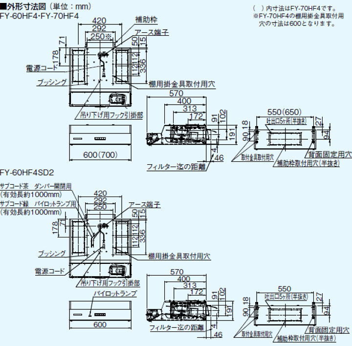 楽天市場】【FY-60HF4】 浅形レンジフード ターボファン 60cm幅 楽天市場】【FY-60HF4】 浅形レンジフード ターボファン 60cm幅