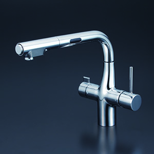 低価格 KVK  ビルトイン浄水器用シングルシャワー付混合栓（センサー）撥水