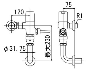 LIXIL ���N�V�� �yCF-T710K�z �V���[�Y���F �V���[�Y�O �i���F ��ʗp�t���b�V���o���u�i�ߐ��`�j�y�����i�z