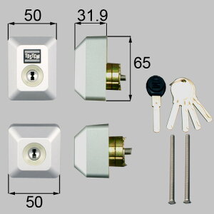 d5gz2002 LIXIL リクシル・トステム ドア錠セット(ユーシン Wシリンダー)長方形 玄関ドア部品 【純正品】