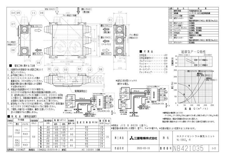 楽天市場】三菱 mitsubishi 換気扇 【VL-10CZ4-R】換気扇 [本体]24時間 