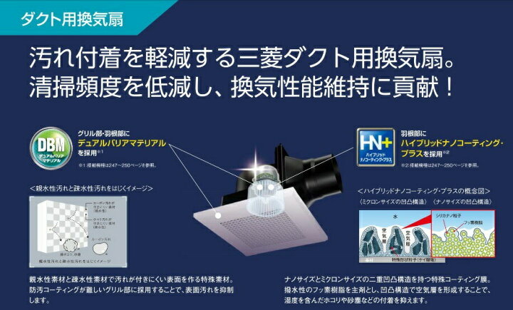 楽天市場】三菱換気扇 新品番【VD-25ZVX7-C】ダクト用換気扇 天井埋込 
