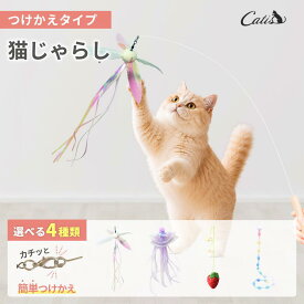 猫 おもちゃ 【お買い物マラソン開催中】 猫じゃらし 釣り竿 単品 本体＋1個 セット 選べる先端パーツ 付け替え 猫用品 ストレス解消 運動不足解消 一人遊び 室内飼い 子猫 成猫 猫が夢中 猫用玩具 キャットハンター Catis