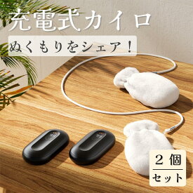 【年中無休・休日発送可】充電式カイロ 分離型 2個セット 使い捨てない デジタル表示 磁気分離型 4000mAh 大容量 カイロ 充電 エコ あったかグッズ プレゼント