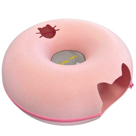 【猫トンネル】猫 トンネル ドーナツ おもちゃ ベッド キャットテント 50cm 4色展開 ライトグレー ダークグレー ベージュ ピンク おしゃれ インテリア シンプル フェルト生地 頑丈 ドーナツ型 トンネル型 キャッツトイ