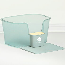 【Cats Toy公式】猫トイレ 大型 63cm クリアカラー 専用ダストBOX マット付き グリーン パープル オレンジ 猫 トイレ 大きめ おしゃれ 消臭 飛び散り防止 飛び散りにくい 掃除 簡単 多頭飼い インテリア シンプル 本体