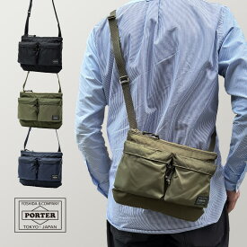 ポーター フォース ショルダーバッグ 855-05458 吉田カバン PORTER メンズ レディース 斜めがけ ショルダー サコッシュ 軽量 軽い 薄い 横型 ナイロン 大人 ブランド ミリタリー シンプル カジュアル コンパクト A5 旅行 トラベル 日本製 ギフト プレゼント 父の日 母の日