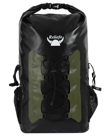 [Reliefo] 大型 防水 リュック 大容量 40L スポーツ バッグ サック ロールトップ キャンプ waterproof backpack 内ポケット付き