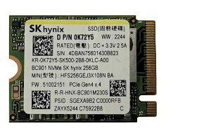 OemGenuine OEM Hyn BC901 256GB M.2 PCI-e GEN 4X4 NVME SSD \bhXe[ghCu 30mm 2230 tH[t@N^[ M L[ X`[fbLB