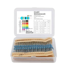 Doyime 抵抗器キット 抵抗セット 金属皮膜抵抗器 DIY 電子工作 1/4W 許容差1% 10Ω~1MΩ 30種類 各20本入り 合計600本 電子部品 抵抗器 高精度 安定性能 基本部品 電子実験用基本部品セット