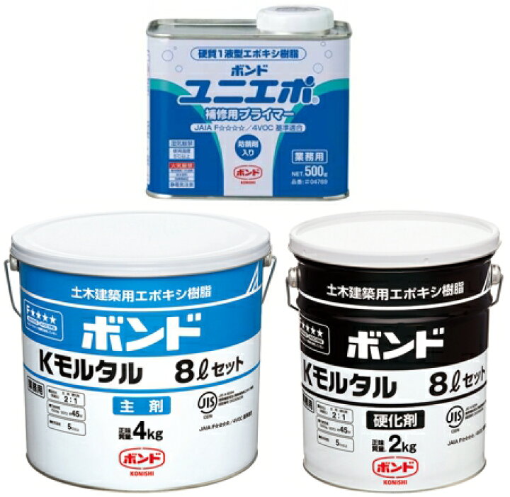 楽天市場】エポキシ | コニシボンド Kモルタル8Lセット（6kg）×2セット 