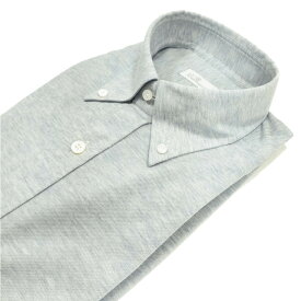 【セール50】CAMESSI(カメッシ) ボタンダウンカラー 鹿の子 長袖 Made in INDIA CA211508 ブルー コットン ビジネスシャツ 高品質メンズシャツ インド製
