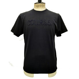 COURSE（コース）Tシャツ 半袖 メンズ CR213003-80 ネイビー無地xロゴ 刺繍 コットン