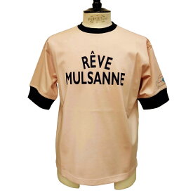COURSE（コース）Tシャツ 半袖 レタード Rêve Mulsanne メンズ CR612002-138 ピンクxネイビー コットン 日本製