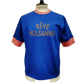 COURSE（コース）Tシャツ 半袖 レタード Rêve Mulsanne メンズ CR612002-83 ダークブルーxピンク コットン 日本製