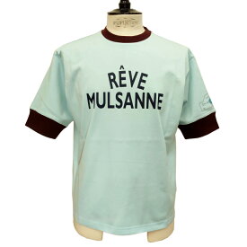 COURSE（コース）Tシャツ 半袖 レタード Rêve Mulsanne メンズ CR612002-87 ミントグリーンxチョコレートブラウン コットン 日本製
