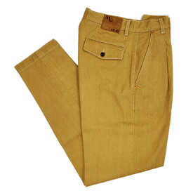 【セール50】DOPPIAA（ドッピアアー）イタリア製 コットンパンツ メンズ AA516001-10 黄土ベージュ 【AA-03-DENIM/3700】ワンタック 綿パン ツイル
