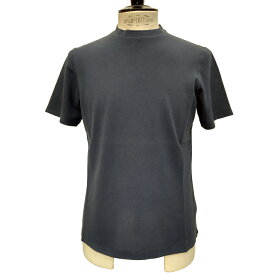 【セール50】FRANCESCO PIERI（フランチェスコ・ピエリ）ニットTシャツ 半袖 イタリア製 メンズ FP313001-80 ネイビー 紺無地 鹿の子編み コットン