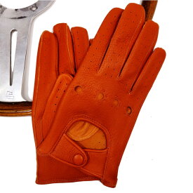 MEROLA GLOVES（メローラ）イタリア製 ドライビング グローブ メンズ ME529004-30 オレンジ 鹿革 手袋 Driving Gloves ハンドメイド ローマ 映画衣装